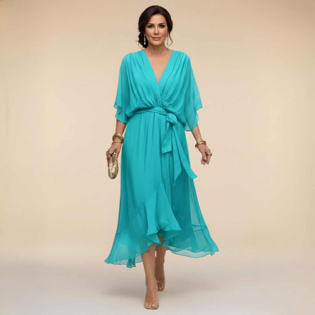 Sarah™ | Sandra Chiffon V-Neck Dress