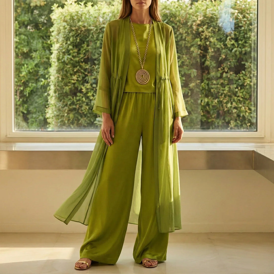 Elvira | Relaxed Drapey Tunic and Wide-Leg Pants Co-Ord Set