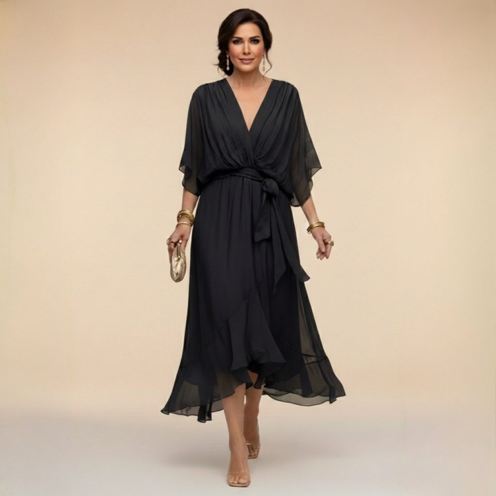 Sarah™ | Sandra Chiffon V-Neck Dress