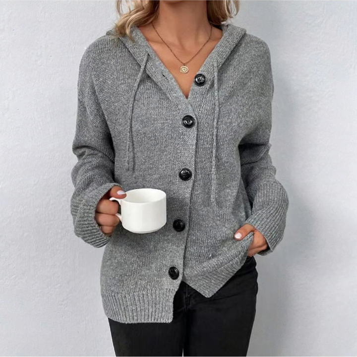 Knitted Warm Cardigan with Buttons for Women