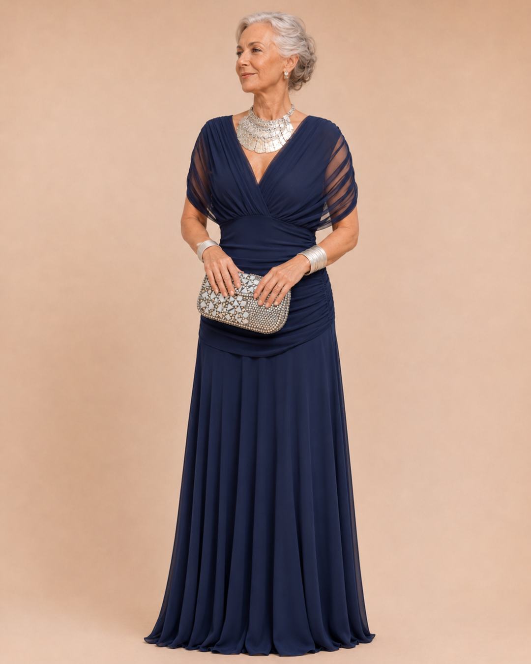 Avelora™ | Long Floral Dress with V-Neck