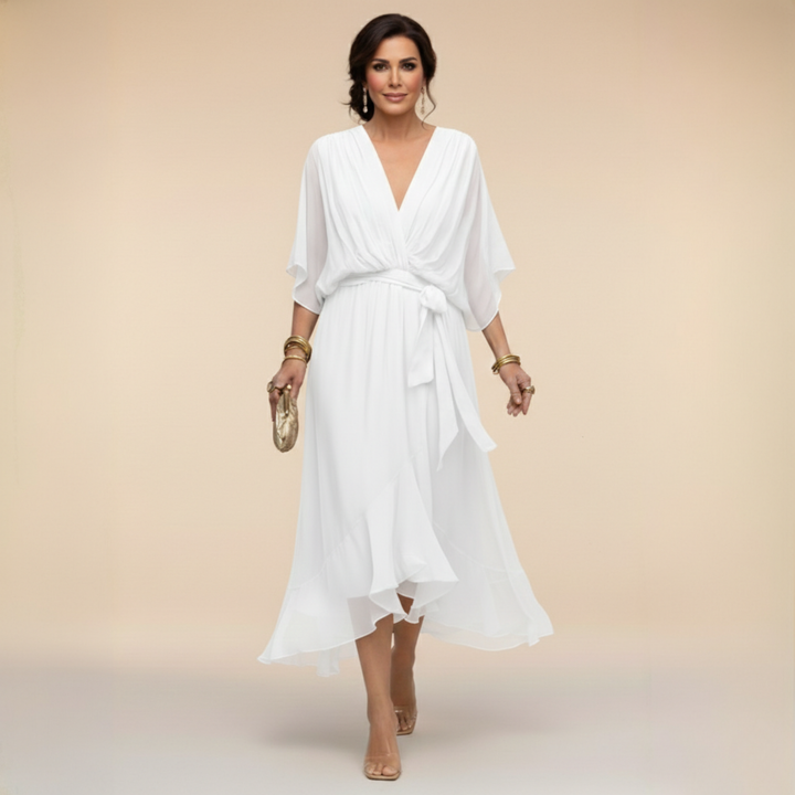 Sarah™ | Sandra Chiffon V-Neck Dress