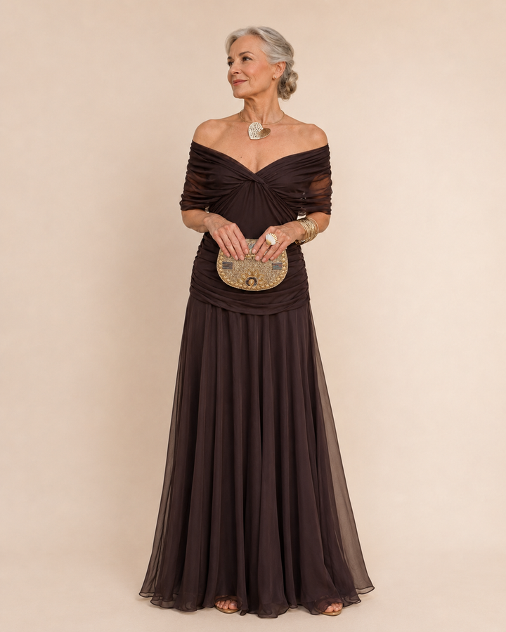 Avelora™ | Long Floral Dress with V-Neck