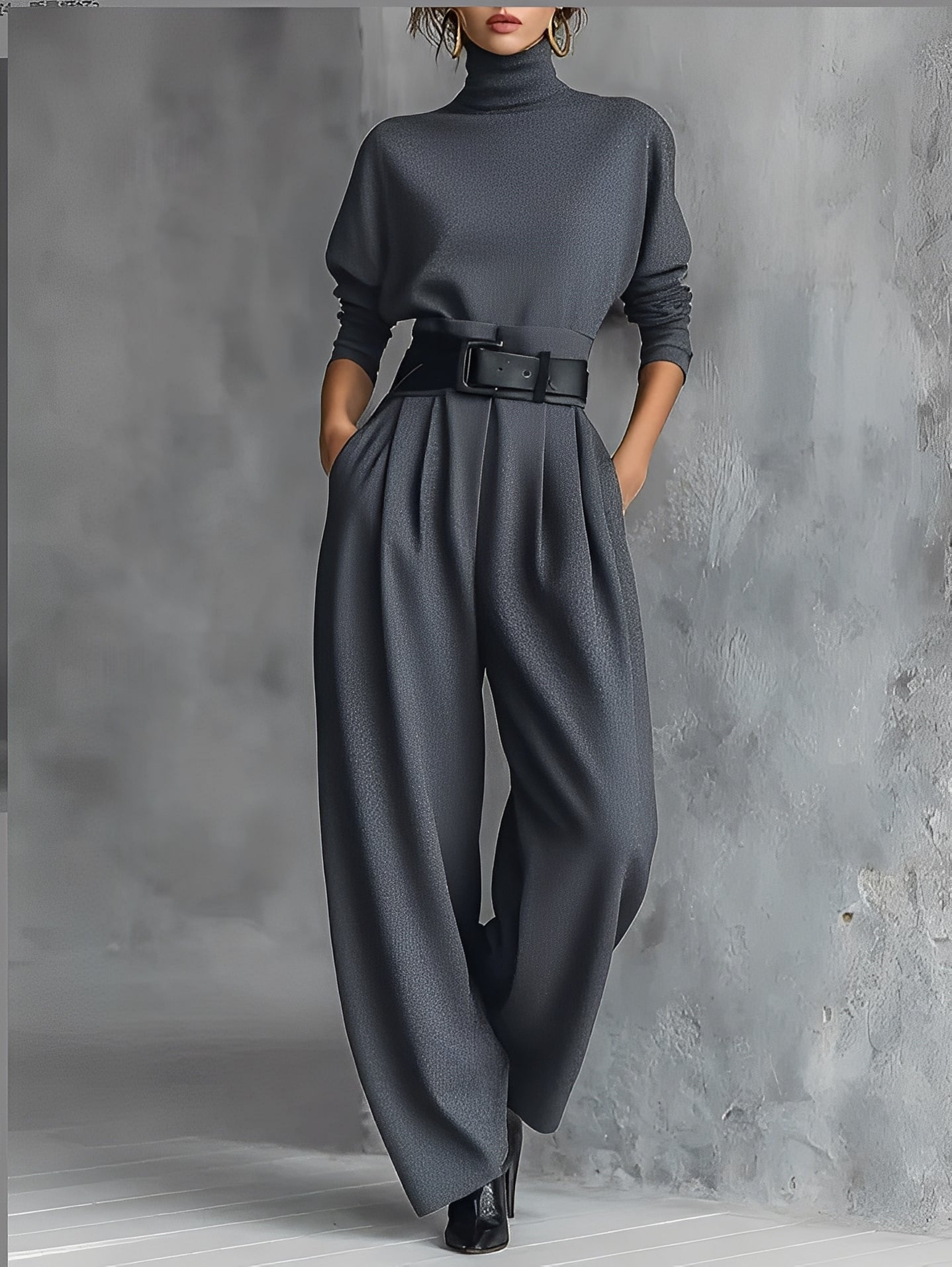 Maria – set with turtleneck and straight-leg pants – Grace&Liv