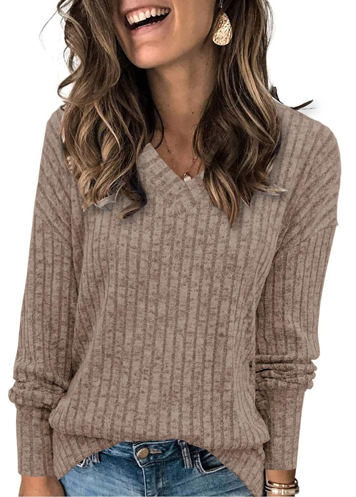 EVELYN™ - Women V Neck Oversized Lightweight Knit Sweater