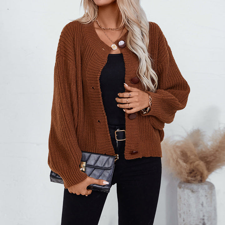 Knitted Cardigan with Buttons for Women