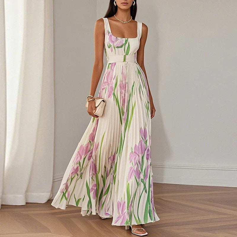Elise | Floral A-Line Maxi Dress
