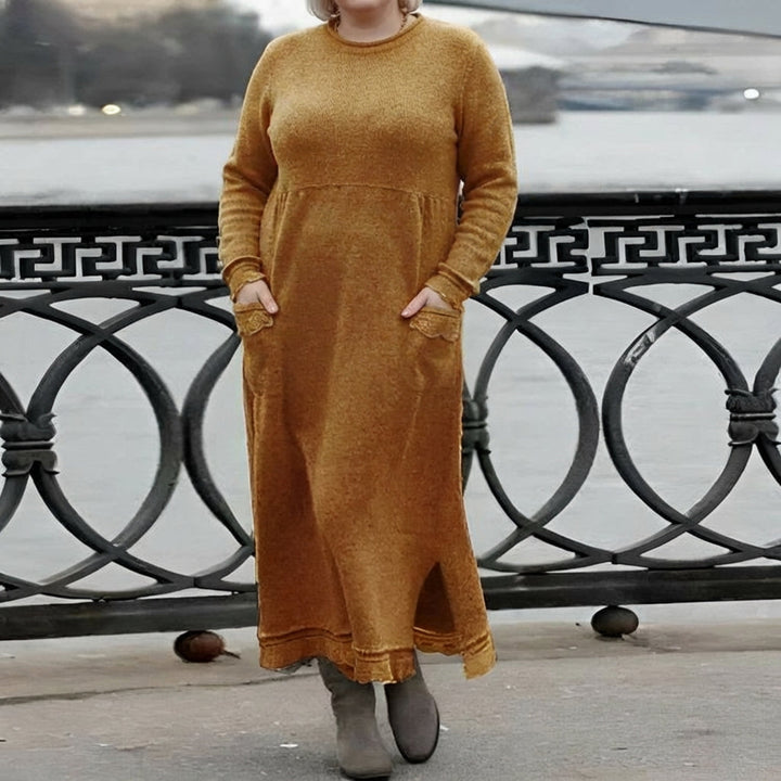 Mara Knitted Maxi Dress – Cozy Long Sleeve Oversized Winter Dress