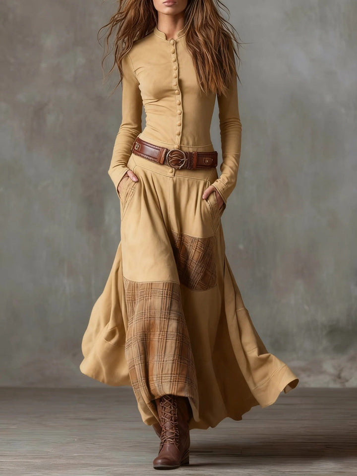 Azucena | Maxi Suede Dress with Belt