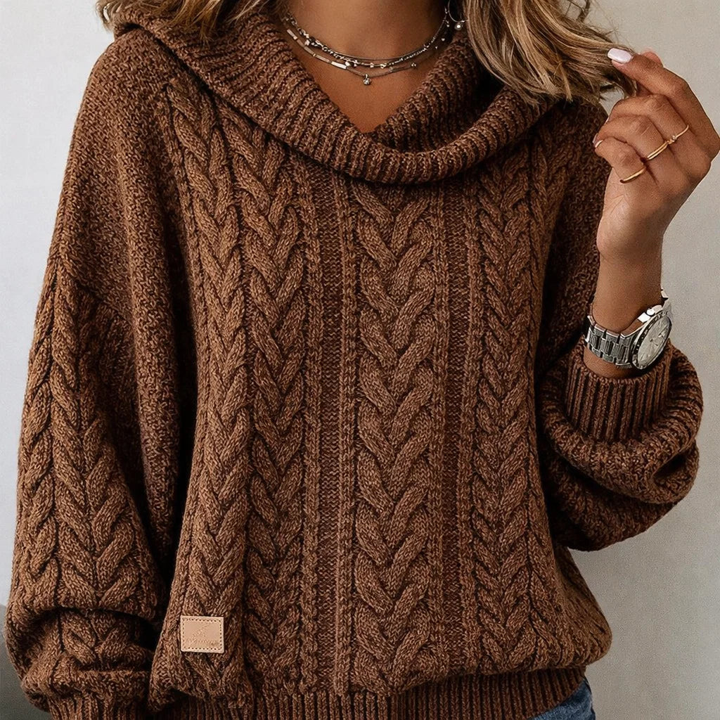 Solid Twisted Knit Sweater