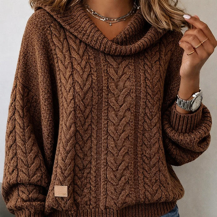 Solid Twisted Knit Sweater
