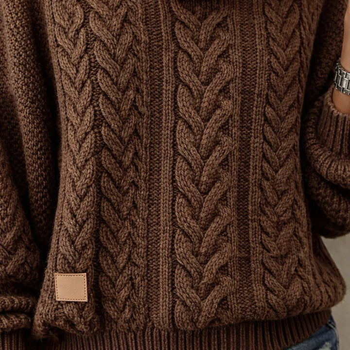 Solid Twisted Knit Sweater